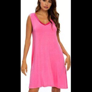 Tik Tik Women's Nightgown Sexy Dress Pink Size Large (I1).